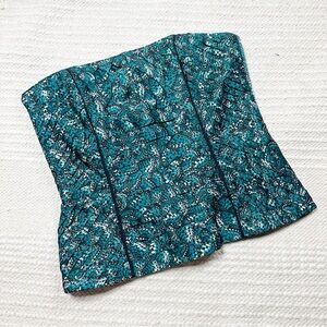 WHBM vintage 90s Y2K green butterfly pleated strapless corset tube top 8 NEW